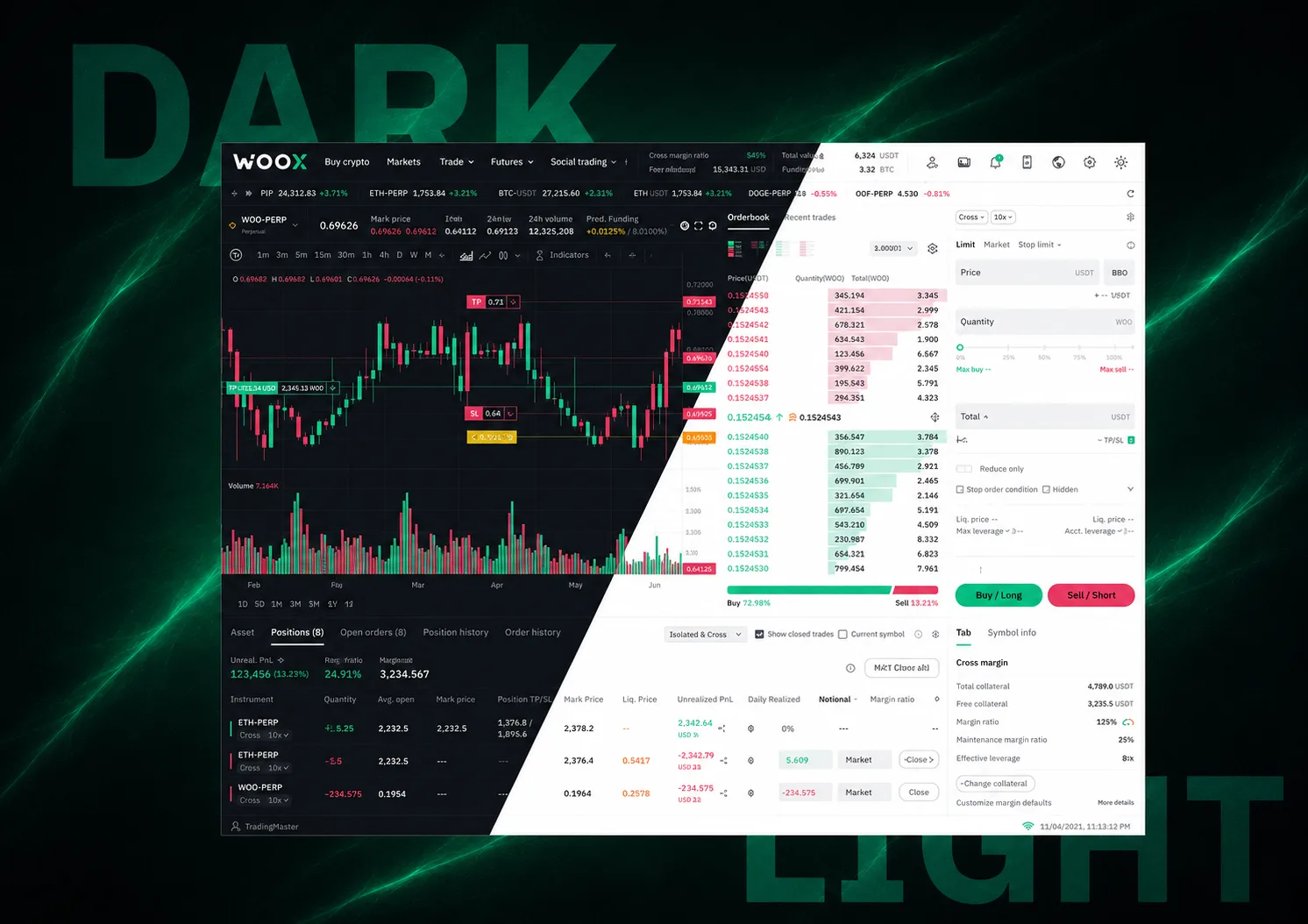 WOO X Light Mode — desktop view