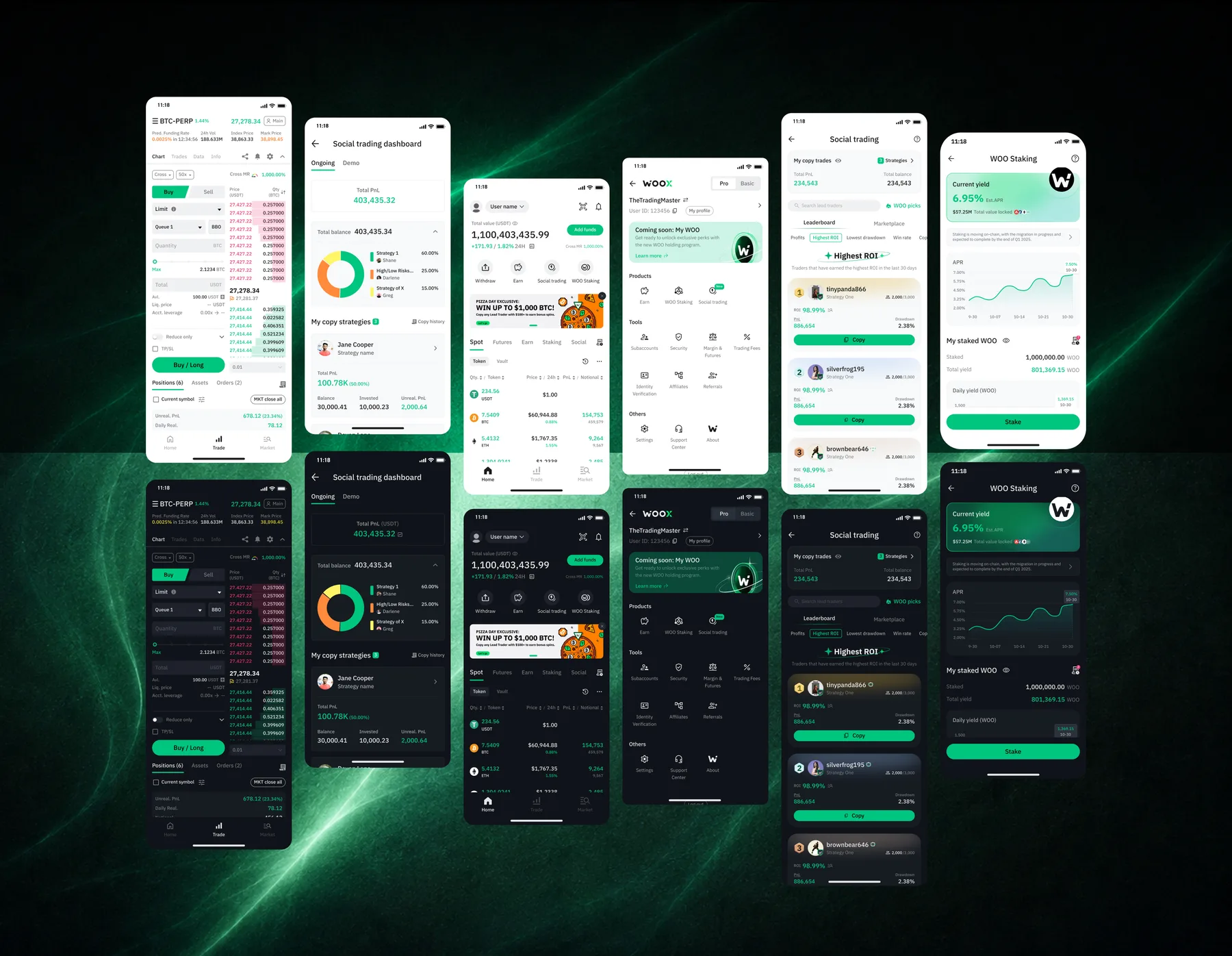 WOO X Light Mode — full platform view