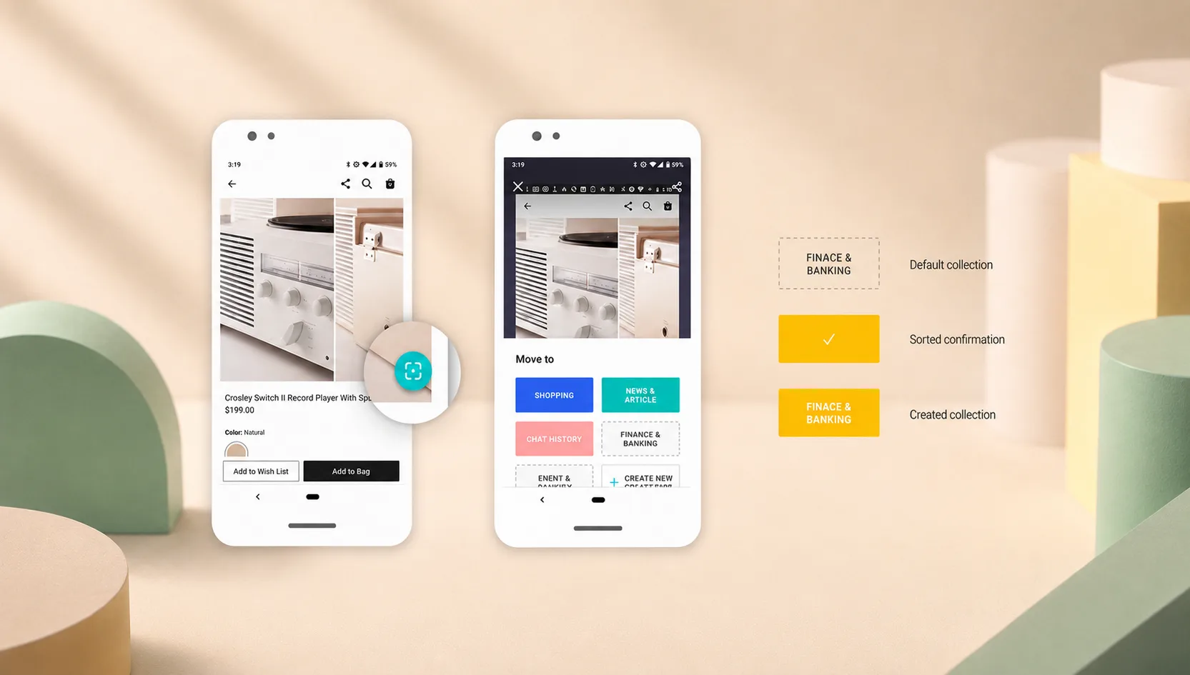 Quick capture and sort feature